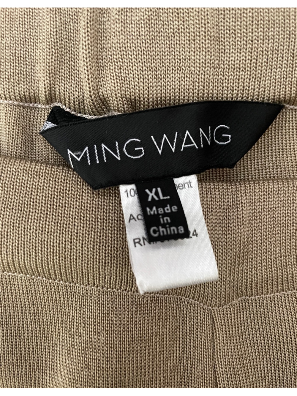 Ming Wang Camel Tan Pants Size XL Pull On Elastic Waist Office Business Casual